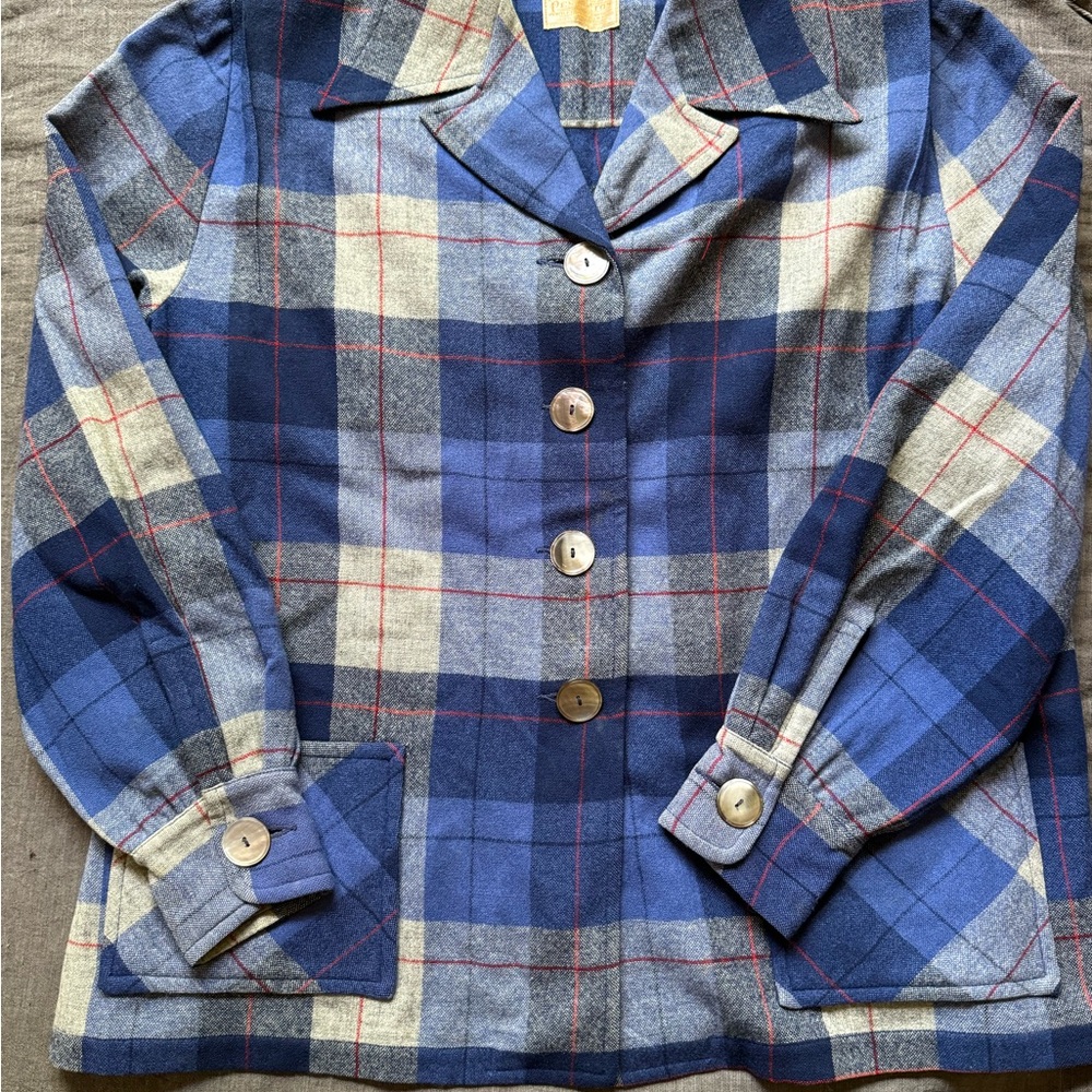Pendleton Blue Plaid Women's Jacket 49er